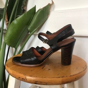 Vintage strapped leather heels